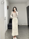 SWAYING/KNIT Velvet Straight Skirt SW212XZ23 PS36